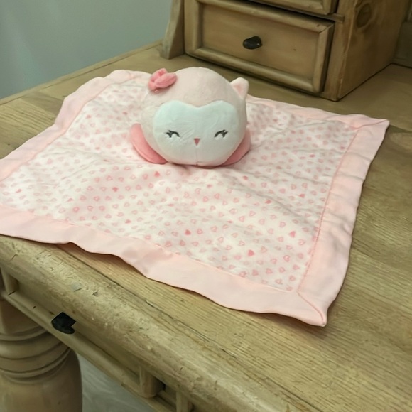 Carter’s Child of Mine Owl Baby Lovey Security Blanket Pink - Picture 1 of 8